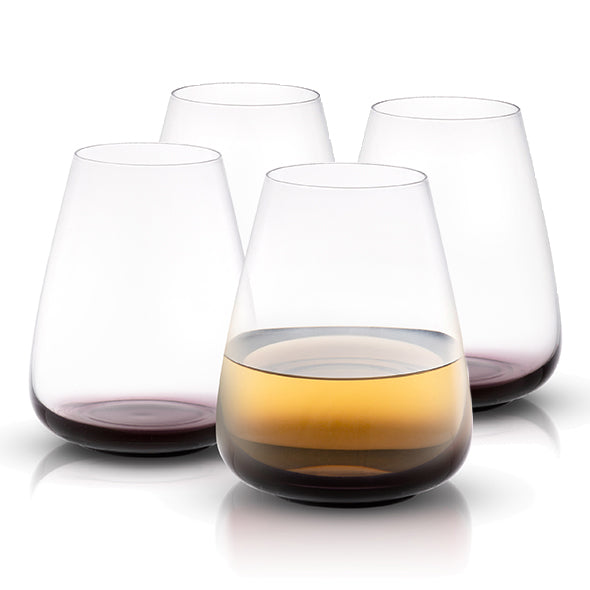 Black Swan Stemless White Wine Glasses Set of 4