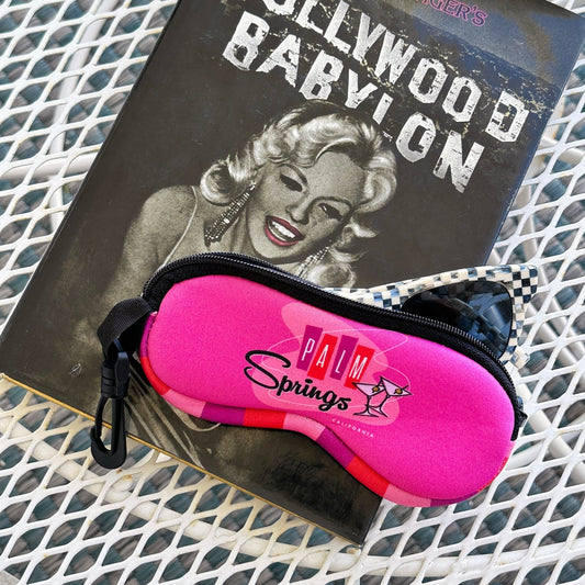 Palm Springs Pink Martini Design Neoprene Glasses Case  - Pink